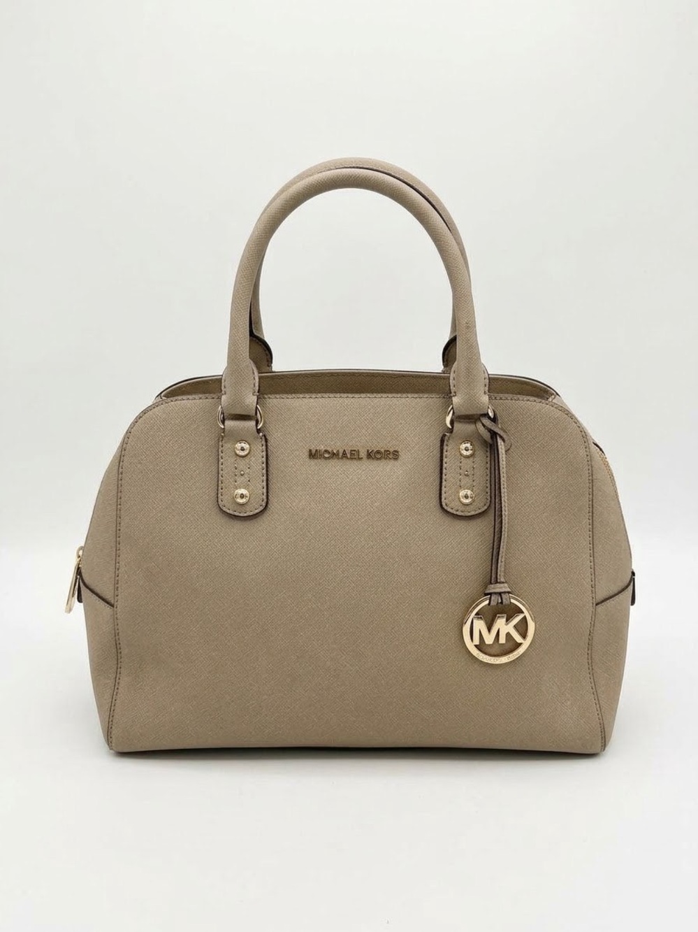 Michael Kors Beige Saffiano Leather Satchel